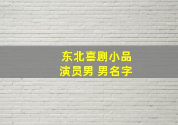 东北喜剧小品演员男 男名字